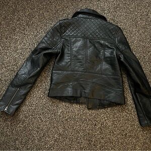 Black faux leather American Eagle jacket.